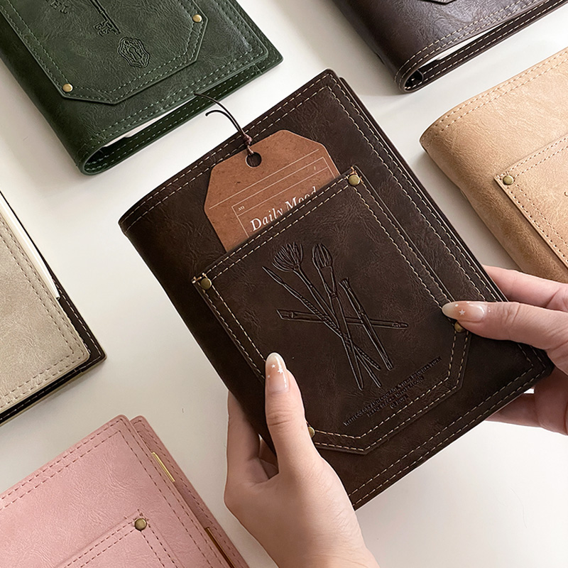 A5A6油皮风格软皮活页本可定制