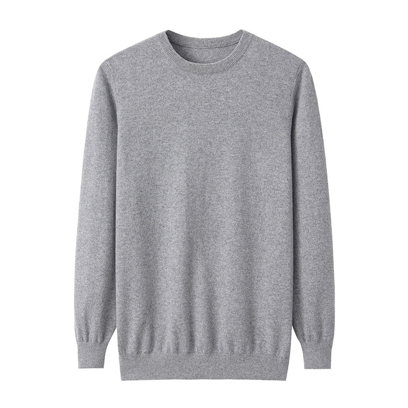 캐시미어 스웨터 남성용 라운드 넥 퓨어 캐시미어 다목적 클래식 바닥 스웨터 오르도스 캐시미어 스웨터 빅 레드