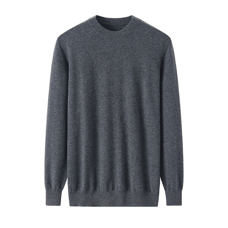 캐시미어 스웨터 남성용 라운드 넥 퓨어 캐시미어 다목적 클래식 바닥 스웨터 오르도스 캐시미어 스웨터 빅 레드