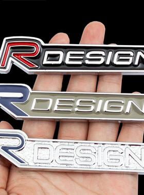 沃尔沃VOLVO改装车贴S40V60C30XC90叶子板标金属RDESIGN车身贴标