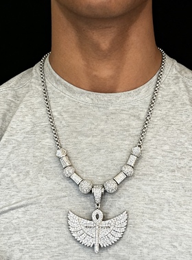 CHERIENIU满钻安卡项链欧美说唱小众项链