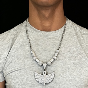 CHERIENIU满钻安卡项链欧美说唱小众项链