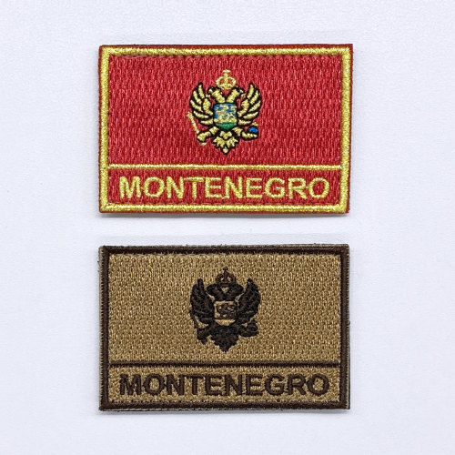Montenegro黑山国国旗帜魔术贴刺绣章士气章臂章徽章帽子背包布贴