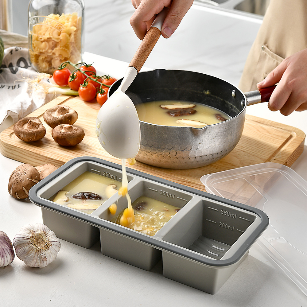 家用大号长条冰格模具冷冻高汤盒冰块模具分装硅胶冷藏保鲜盒烘焙