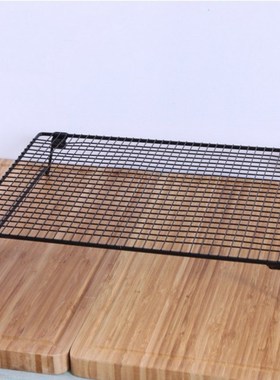 笔记本烧烤架可折叠蛋糕倒扣冷却架面包月饼冷凉架黑色不粘烧烤网