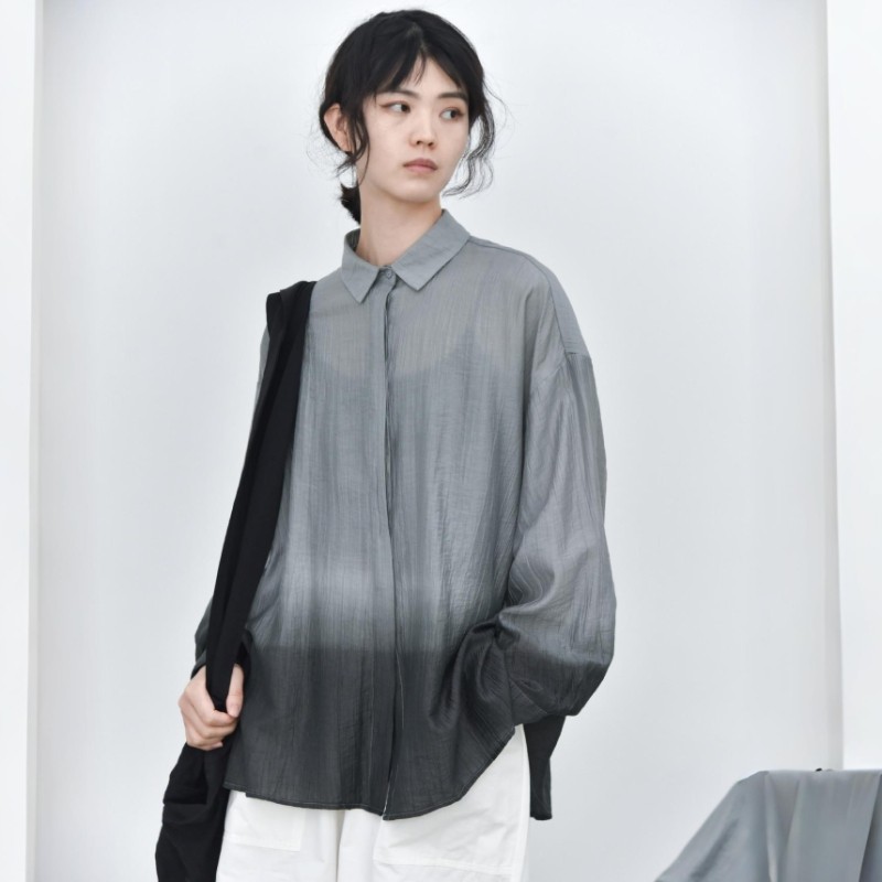 夏季小众天丝清凉宽松开衫上衣女