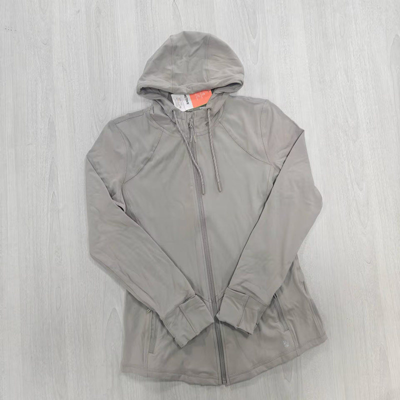 欧美单瑜伽外套女大码运动上衣春秋跑步训练服速干高弹健身长袖