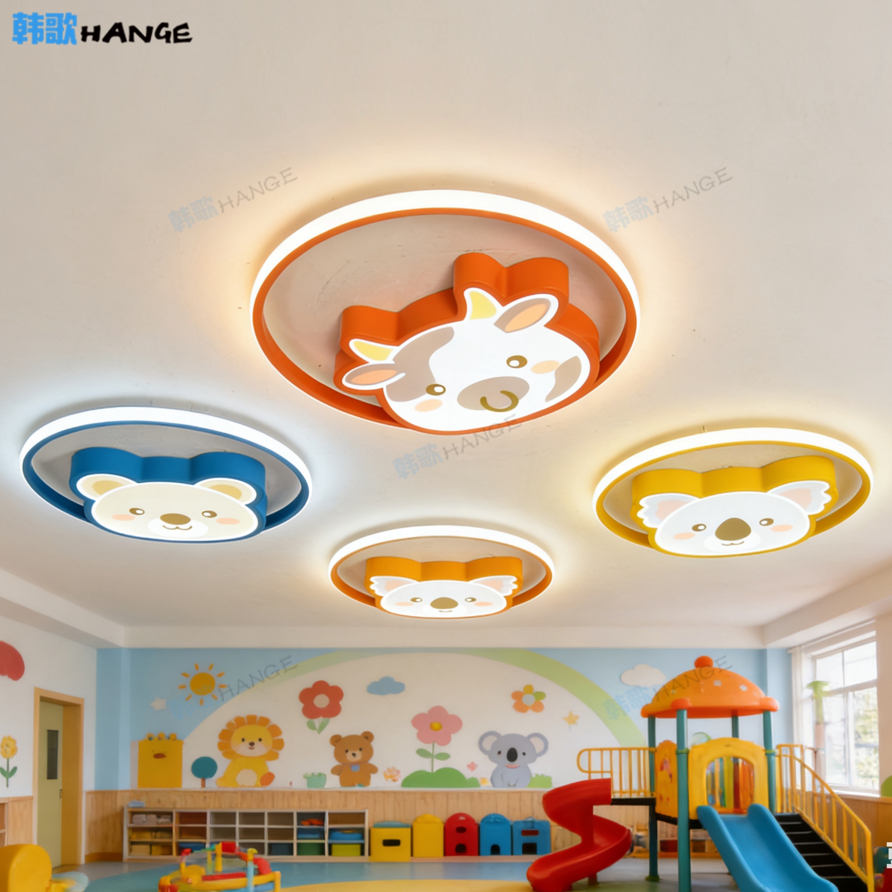 卡通动物吸顶灯儿童房LED护眼灯