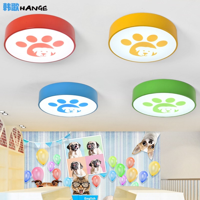 个性创意卡通脚印灯公主房卧室吸顶灯灯女孩男孩宠物店幼儿园灯具_虎窝淘