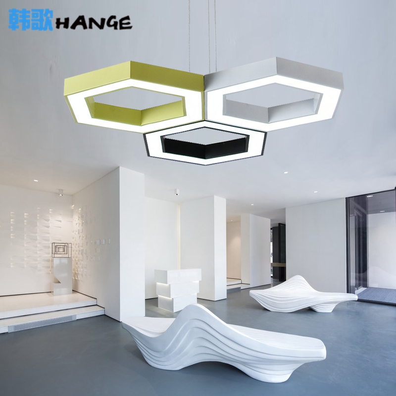 蜂巢造型灯创意北欧六角组合吊办公室灯大气客厅灯LED餐厅吊灯具