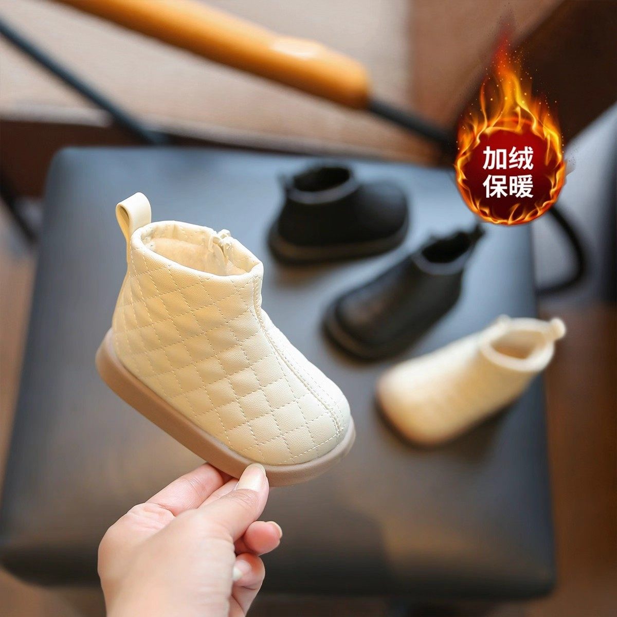 女宝宝加绒棉鞋短靴冬季儿童公主鞋靴子软底婴幼儿学步鞋女童鞋子,童鞋/婴儿鞋/亲子鞋,皮靴,淘宝优惠券,粉丝福利购,淘宝优惠卷