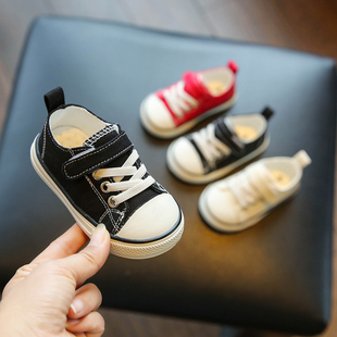 小步点儿童帆布鞋女宝春夏季软底宝宝鞋子防滑透气男童布鞋幼儿园