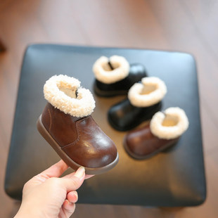 小步点宝宝冬鞋棉鞋加绒保暖鞋子婴儿软底学步鞋女童靴子雪地靴男