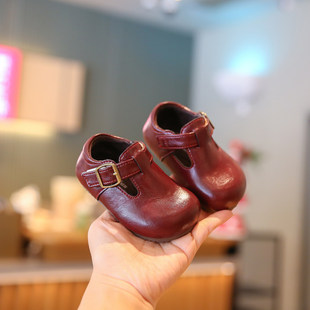 女宝宝公主鞋春秋季软底婴儿学步鞋勃肯鞋女童鞋子防滑女宝小皮鞋