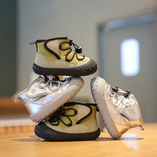 小步点男宝宝鞋子冬季加绒保暖女宝棉鞋软底婴儿学步鞋儿童运动鞋