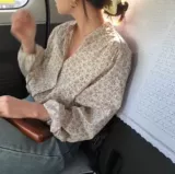 Брендовый свежий весенний ретро лонгслив, рубашка, цветочный принт