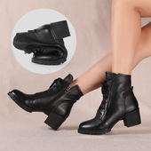 软底舞蹈靴子水兵舞女真皮跳舞鞋 意中飞舞蹈鞋 女士成人广场舞鞋