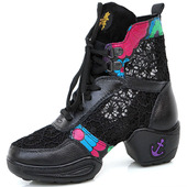 女软底练功鞋 网面真皮跳舞鞋 现代舞蹈鞋 意中飞舞蹈鞋 水兵广场舞鞋