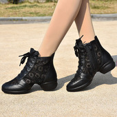 水兵舞蹈鞋 意中飞夏季 跳舞鞋 女真皮软底透气爵士舞鞋 女 广场舞蹈鞋