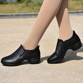 舞蹈鞋 广场舞鞋 女软底镂空跳舞鞋 透气女式 真皮水兵舞鞋 意中飞夏季