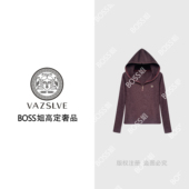 VAZSLVE 原创设计 2025轻奢复古时尚 连帽T恤百搭上衣 63901