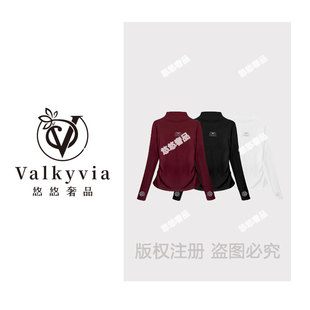 Valkyvia 修身 悠悠奢品 时尚 收腰烫钻T恤2025休闲上衣 63992
