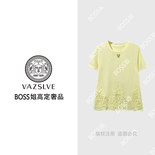 68021蕾丝拼接T恤2025春夏休闲潮流个性 原创设计 上衣 VAZSLVE