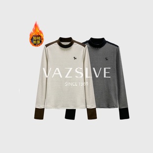 条纹拼接T恤2025秋冬百搭上衣 捡漏 全新奢品 68196 VAZSLVE