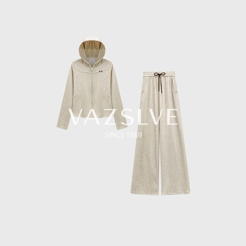 【VAZSLVE/全新奢品】捡漏 连帽拼接两件套2025秋冬套装#68326