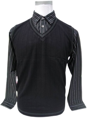 商场同款海尔曼斯衬衫型针织衫都市时尚休闲薄款男春秋装A790D24