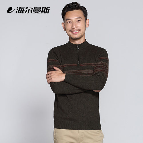 商场同款海尔曼斯男士纯羊毛衫