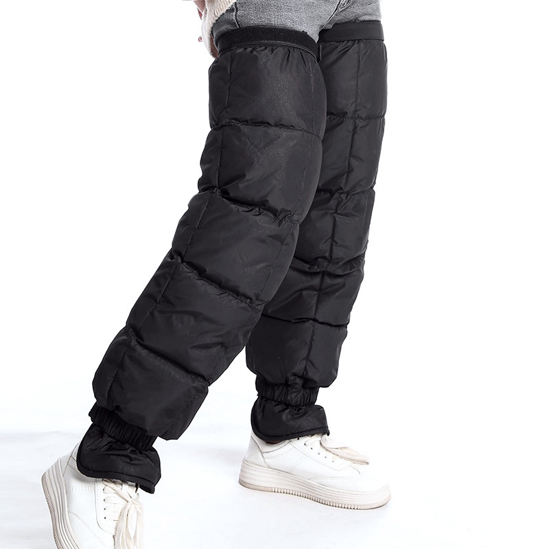 羽绒护膝摩托车防风男女冬季骑车保暖加厚加大防水防寒电动车护腿