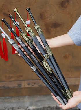 大号金属玩具刀剑模型合金古代武侠汉剑男孩兵器办公室摆件未开刃