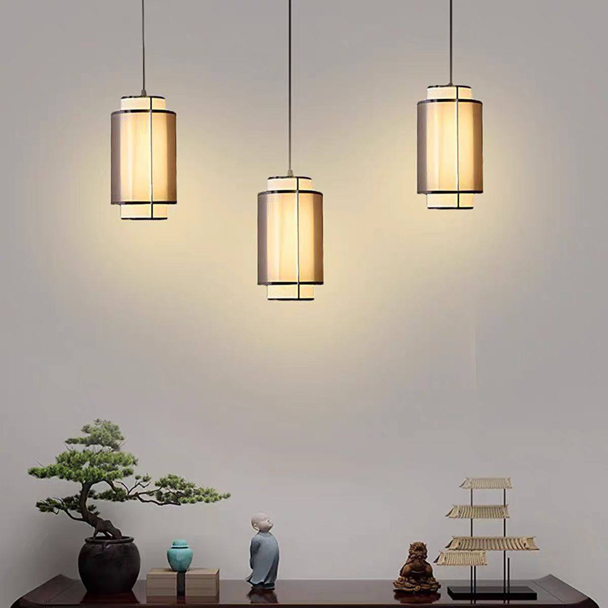 宋代美学禅意床头小吊灯新中式茶室书房餐厅吧台玄关民宿古典灯具