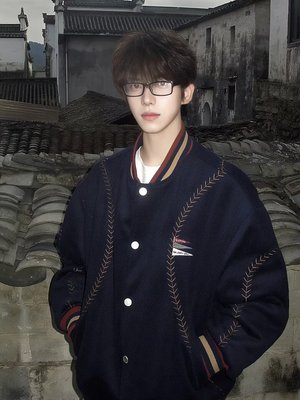 美式复古棒球棉服男女冬季运动