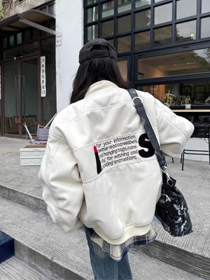 美式高街棒球服男女字母刺绣外套