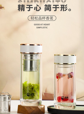 亚泰高硼硅双层玻璃杯节日送礼
