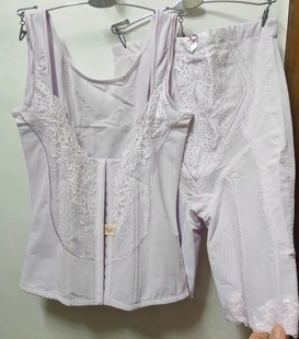 收腹提臀腰背夹中塑裤 长塑裤 防卷边磁石 70号清货美体分体套装 断码