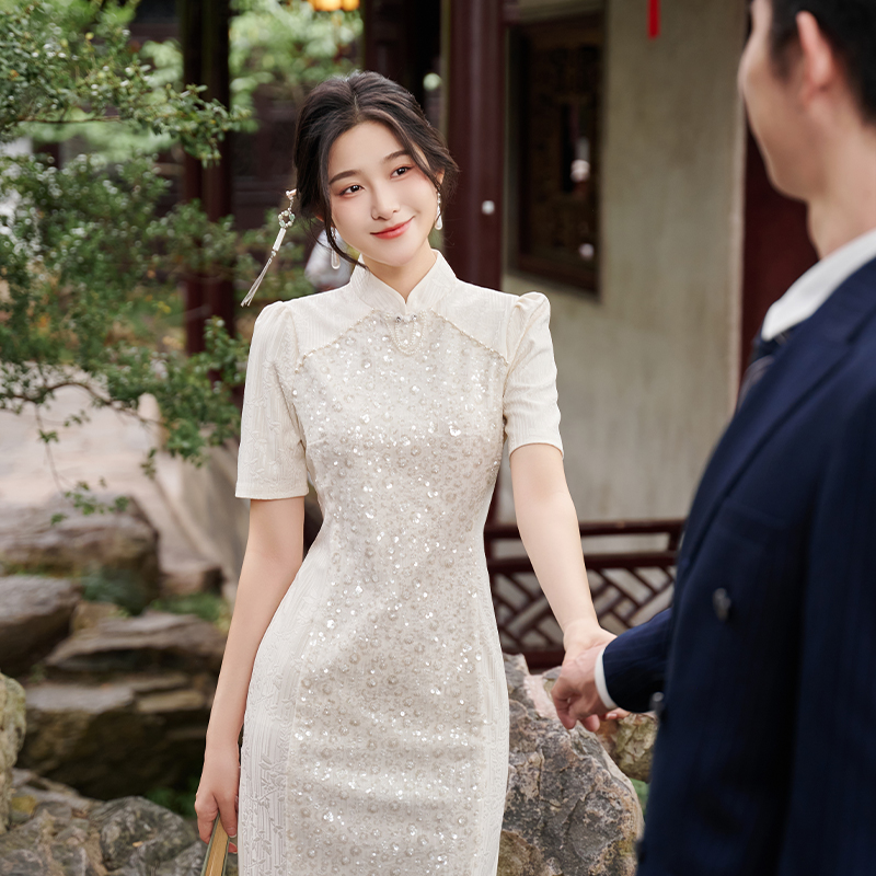 夏敬酒服小个子领证登记订婚礼服