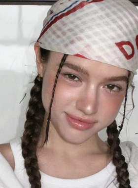 郑佰万 潮酷薄款春夏美式包头巾千禧年辣妹方巾时髦搭配丝巾女y2k