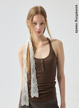 郑佰万 小韩订单款 几何蕾丝刺绣系脖飘带女百搭长条丝巾发带腰带