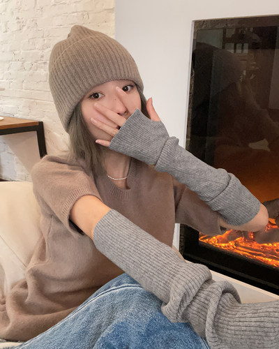 日系原宿ins忍者针织袖套女秋冬