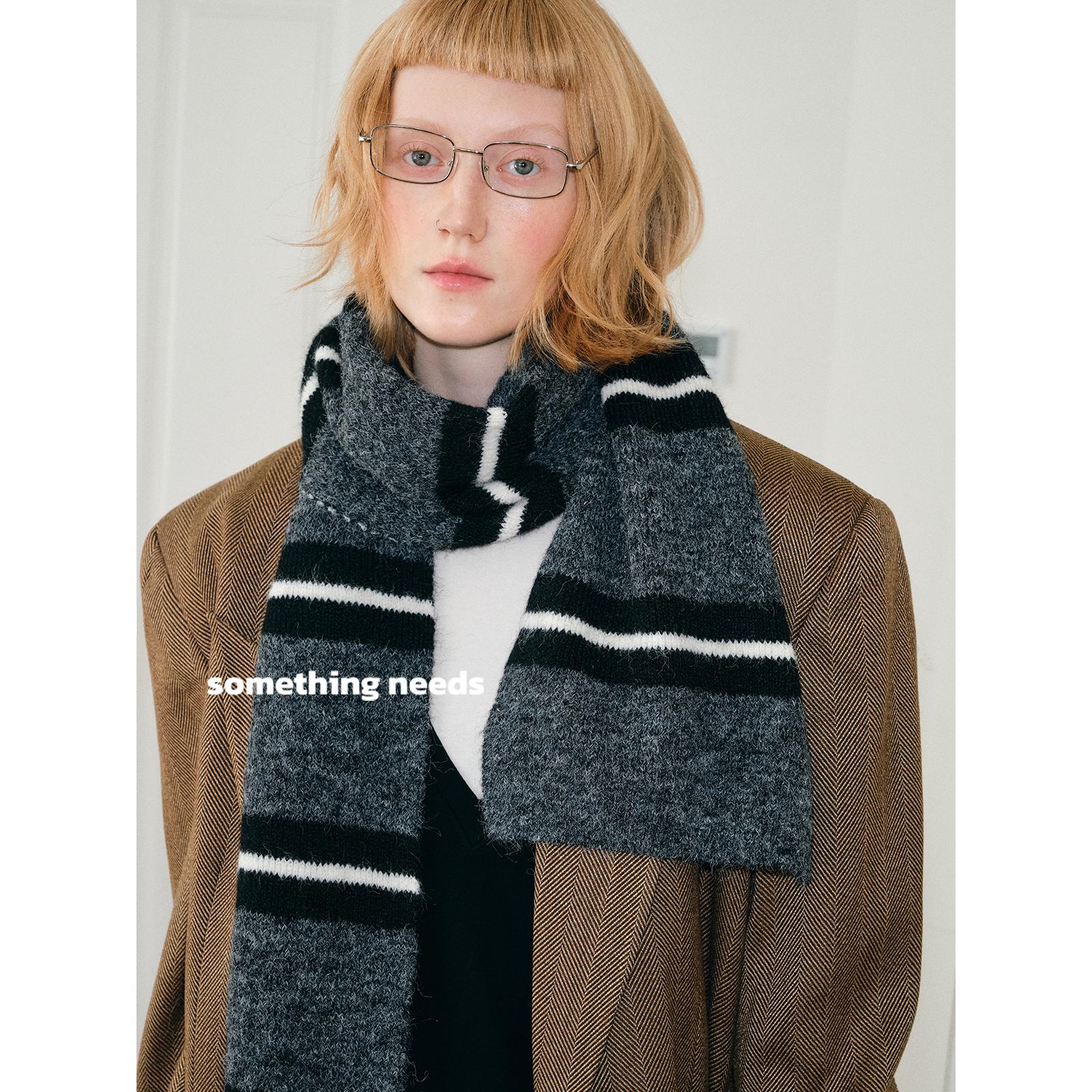 英伦学院风针织围巾韩系