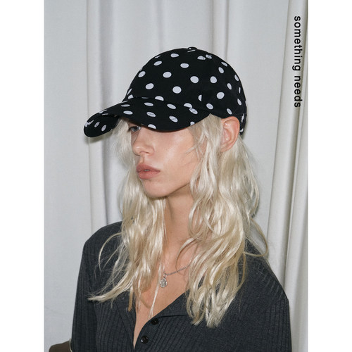 经典复古波点帽宽檐显脸小酷感