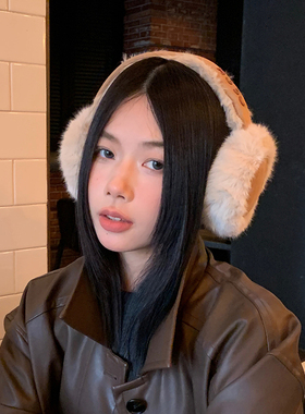 冬日暖阳~美拉德棕色毛绒耳罩女冬季保暖耳套骑车防冻耳护耳耳暖
