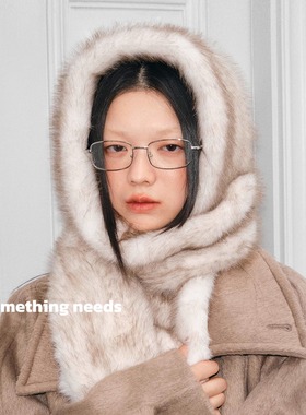 郑佰万 仿皮草貂毛超长围巾女冬季护颈防寒时髦精围脖毛领高品质