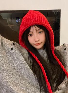 郑佰万 韩版洋气秋冬包头帽女保暖针织帽毛线帽时尚显脸小日系潮