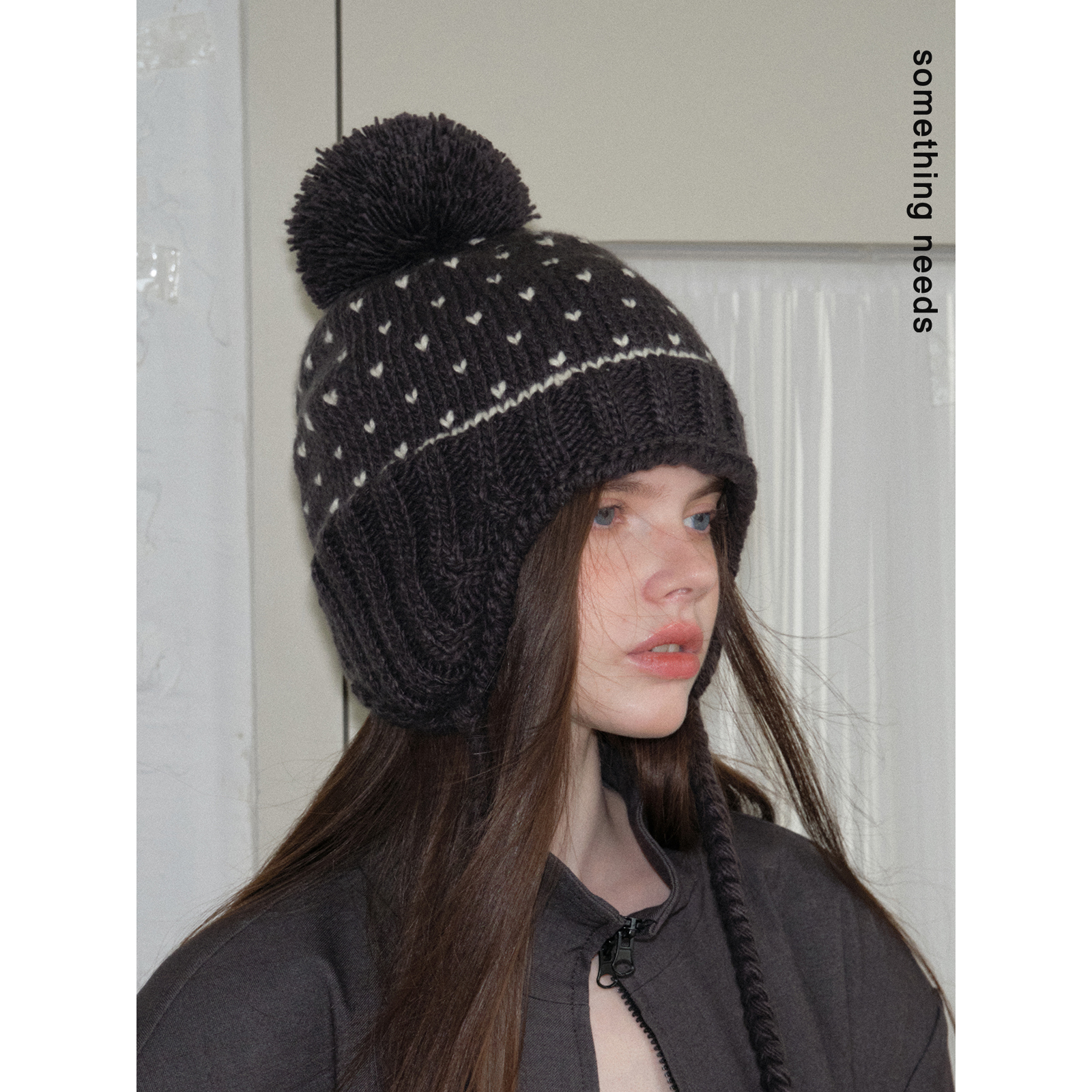 郑佰万冬日甜心费尔岛爱心雷锋帽