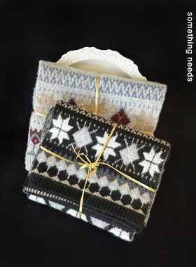 郑佰万 圣诞礼物！费尔岛提花氛围感针织围巾冬季保暖宽版围脖女