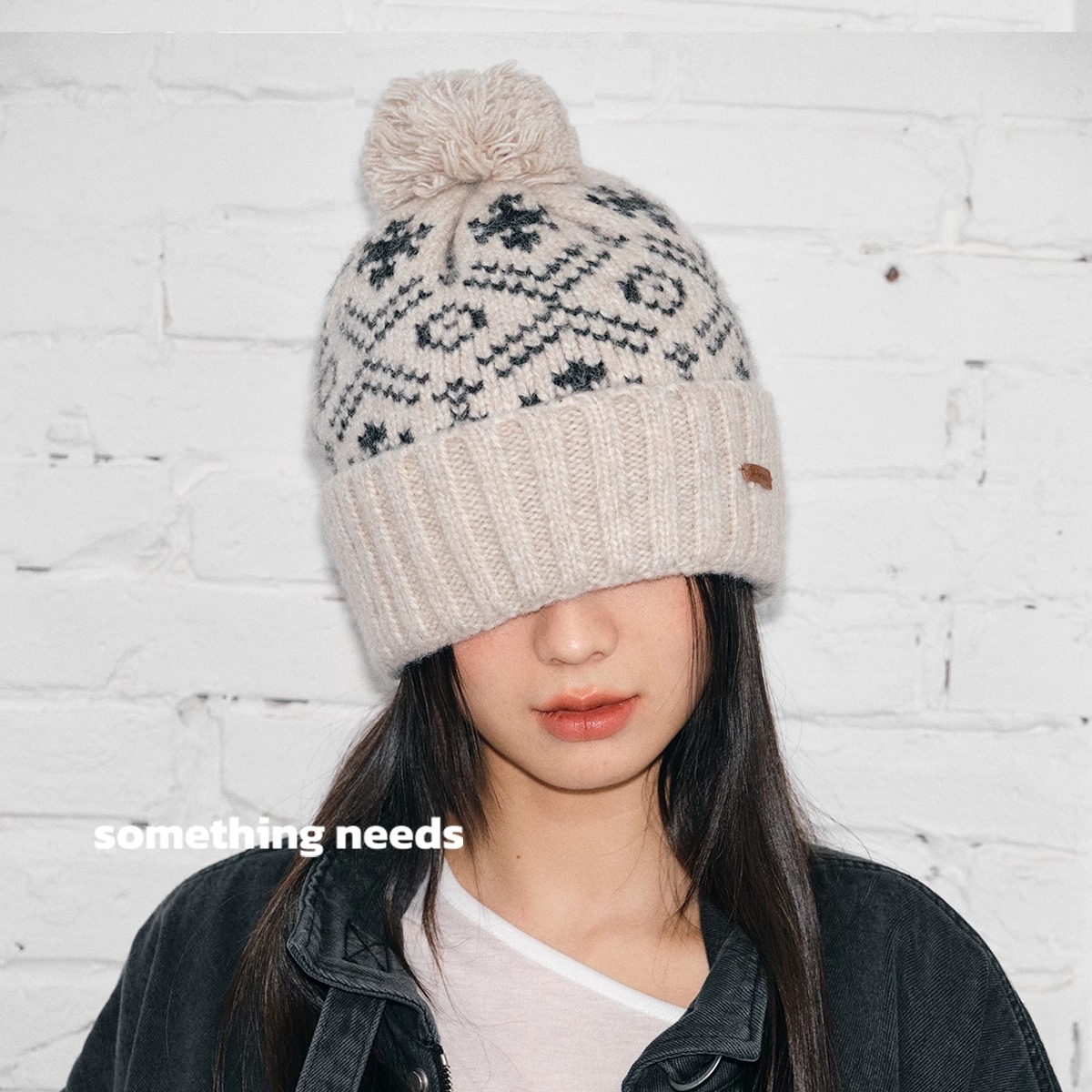 毛线帽2025冬季新款费尔岛风